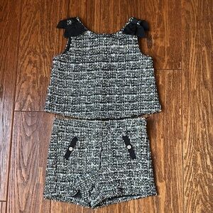 Janie and Jack Black and White Boucle Set- Size 4